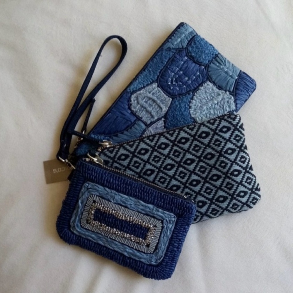 NWT Set of Three (3) Denim Chico’s wristlets - Picture 2 of 10